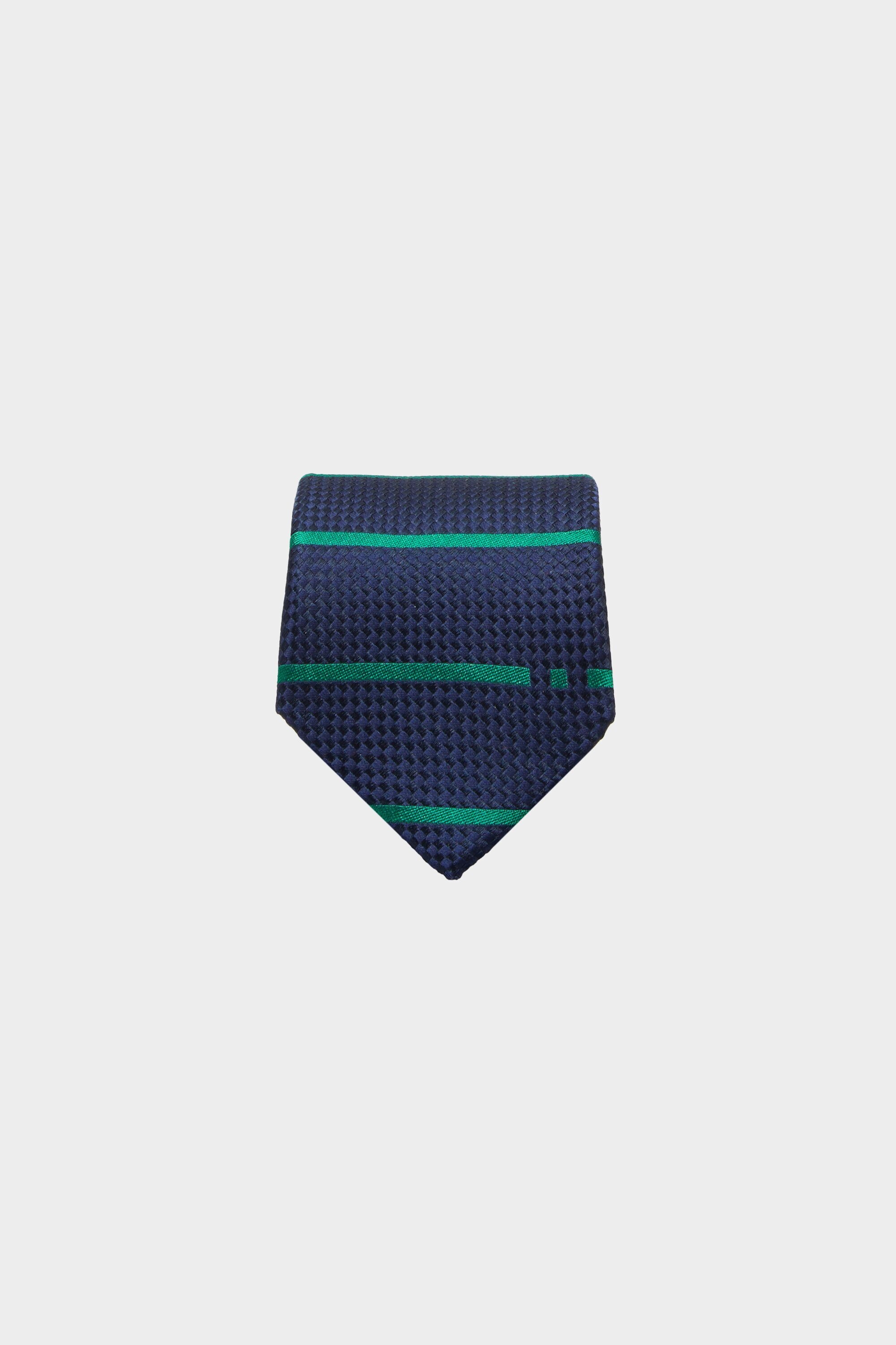 Striped structured silk tie
