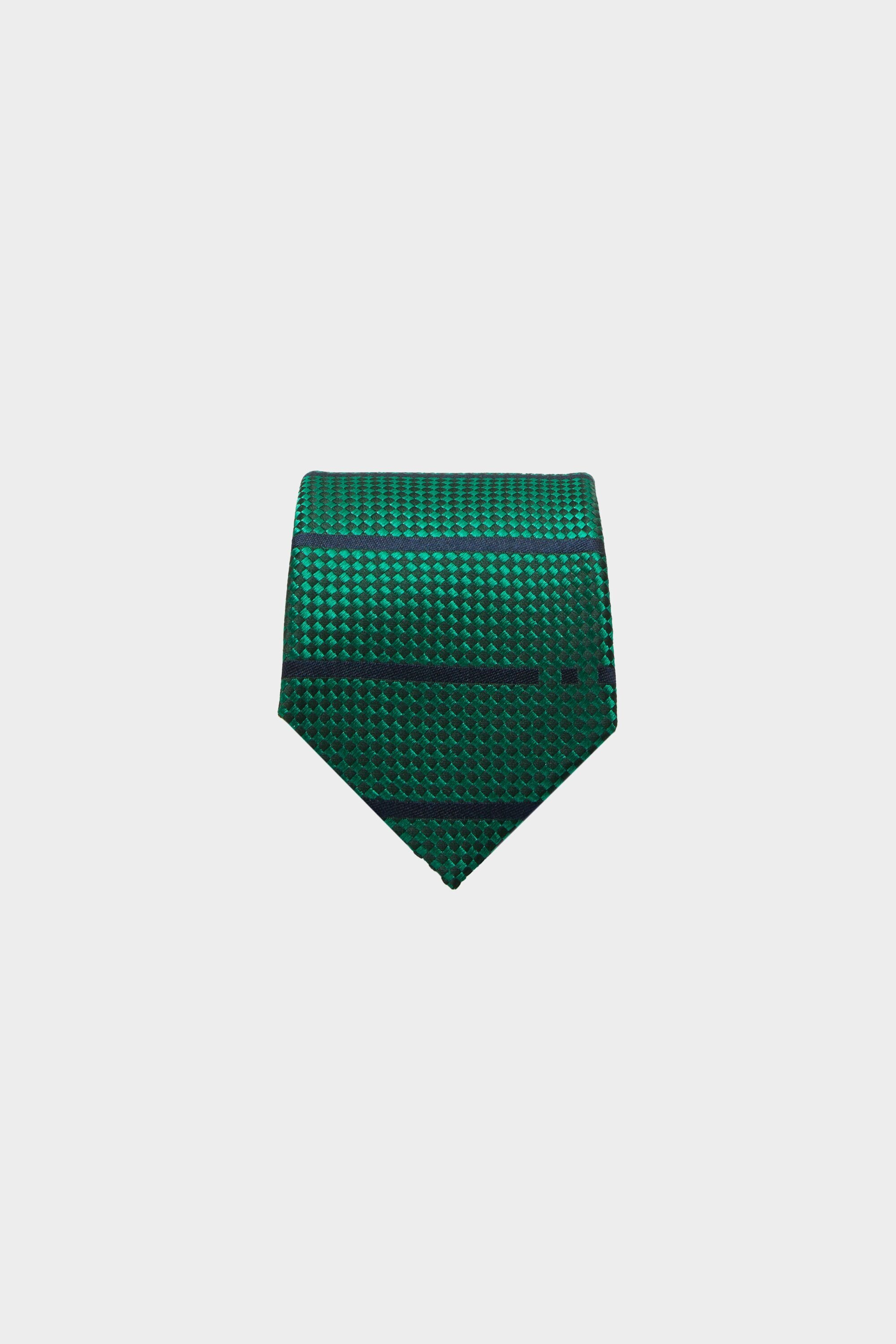Striped structured silk tie