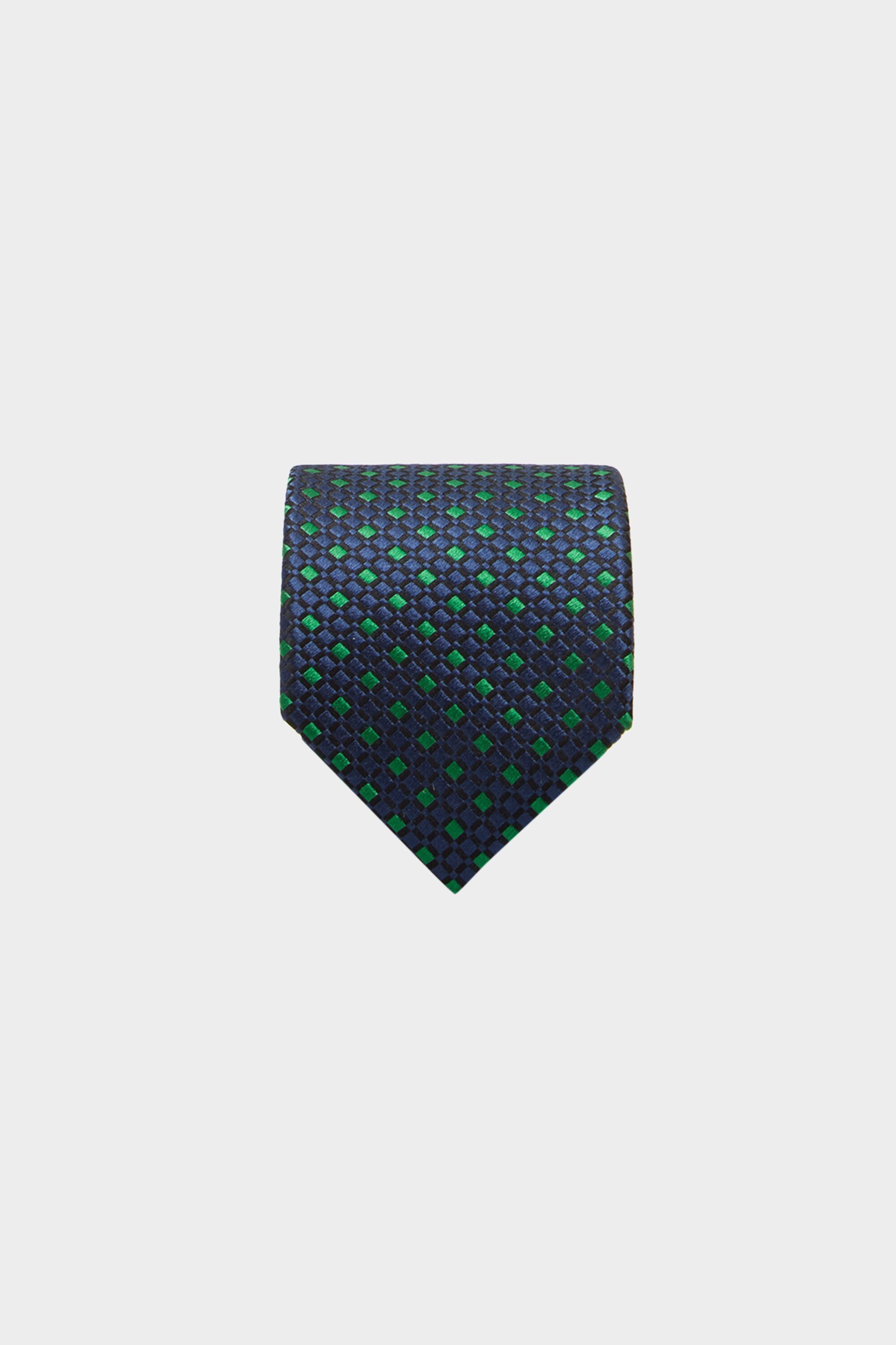 Corbata seda estructura cubos