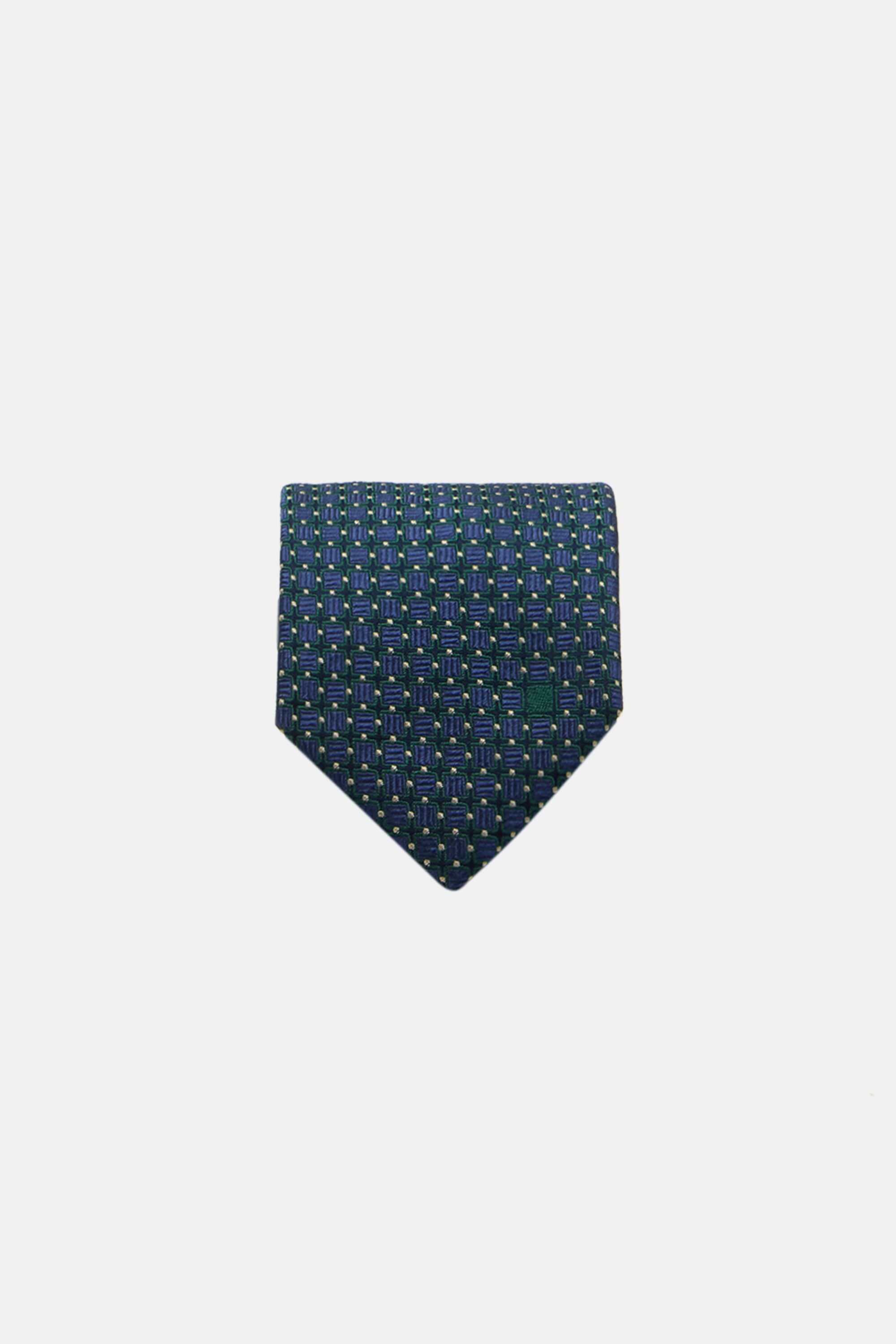 Polka dots geometric motives silk tie