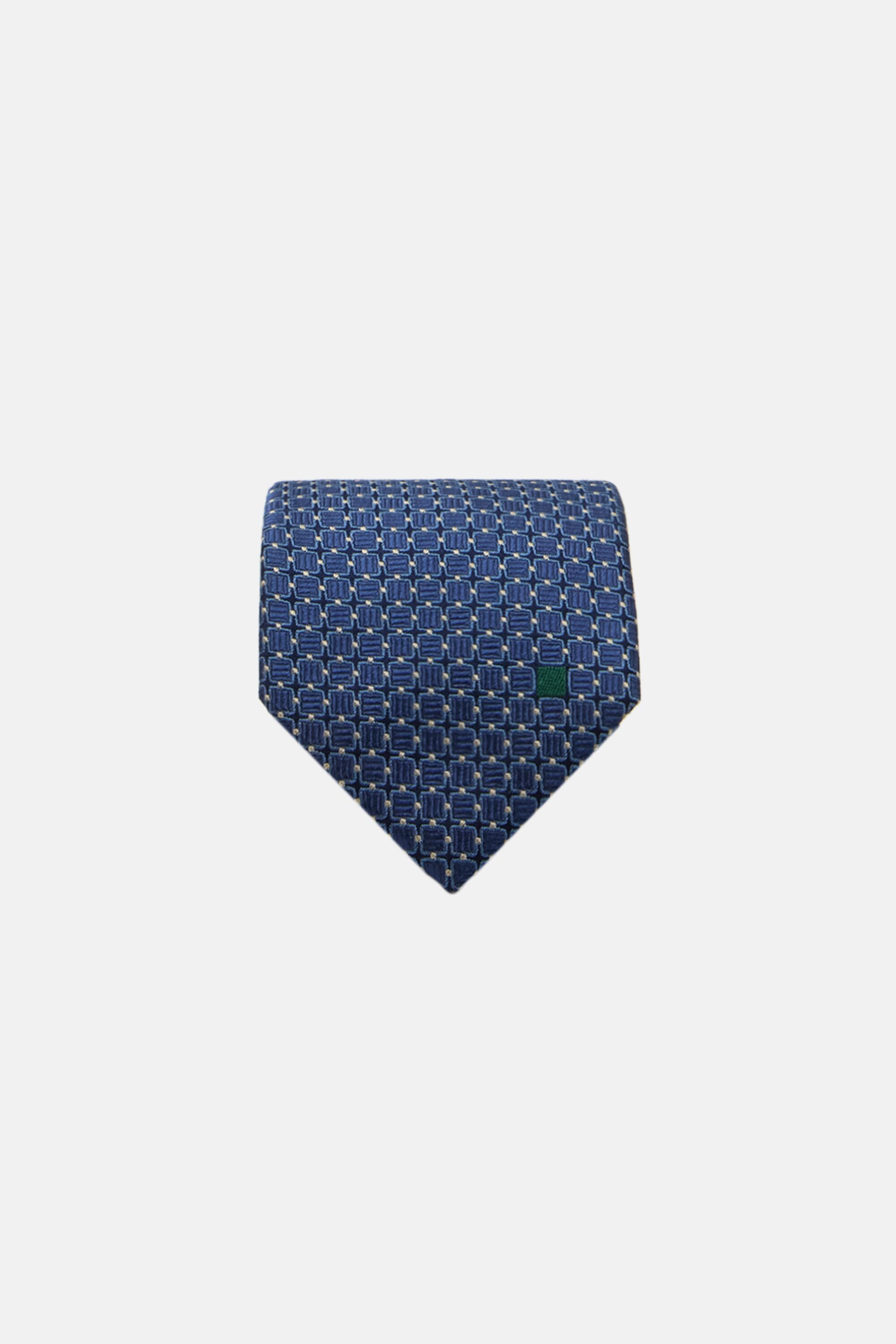 Polka dots geometric motives silk tie