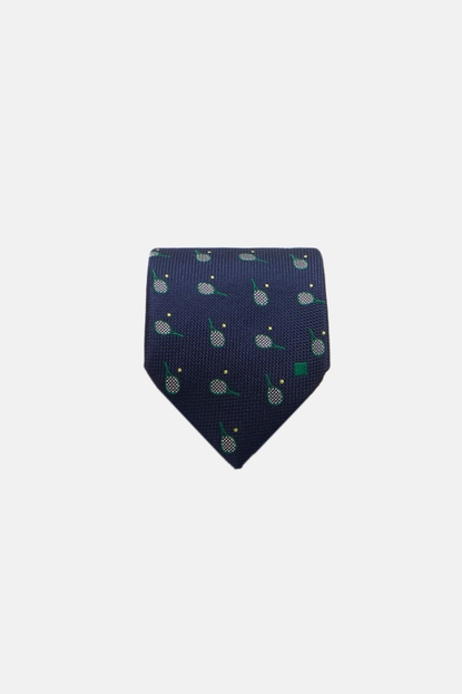 TENNIS RACKETS TEXTURED SILK TIE