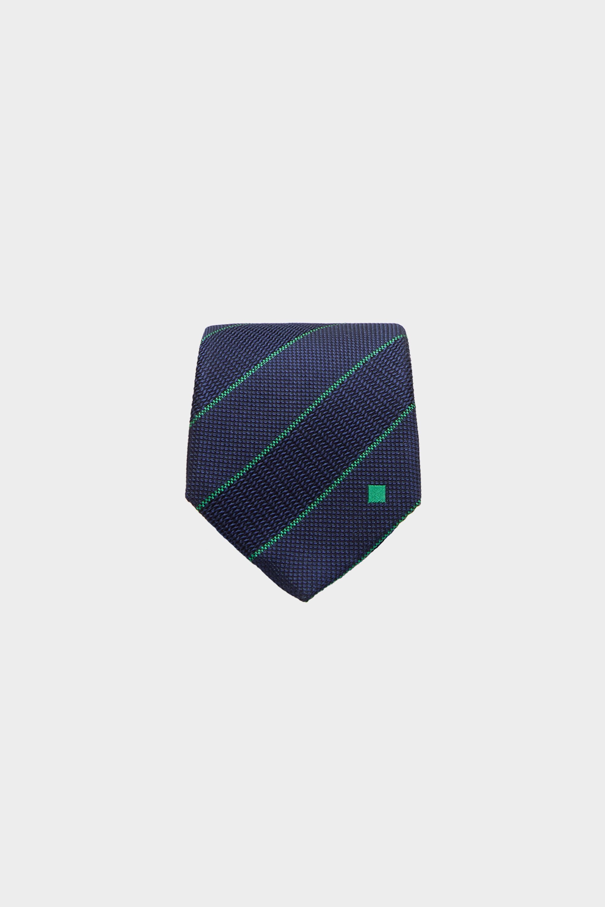 Striped textured silk tie