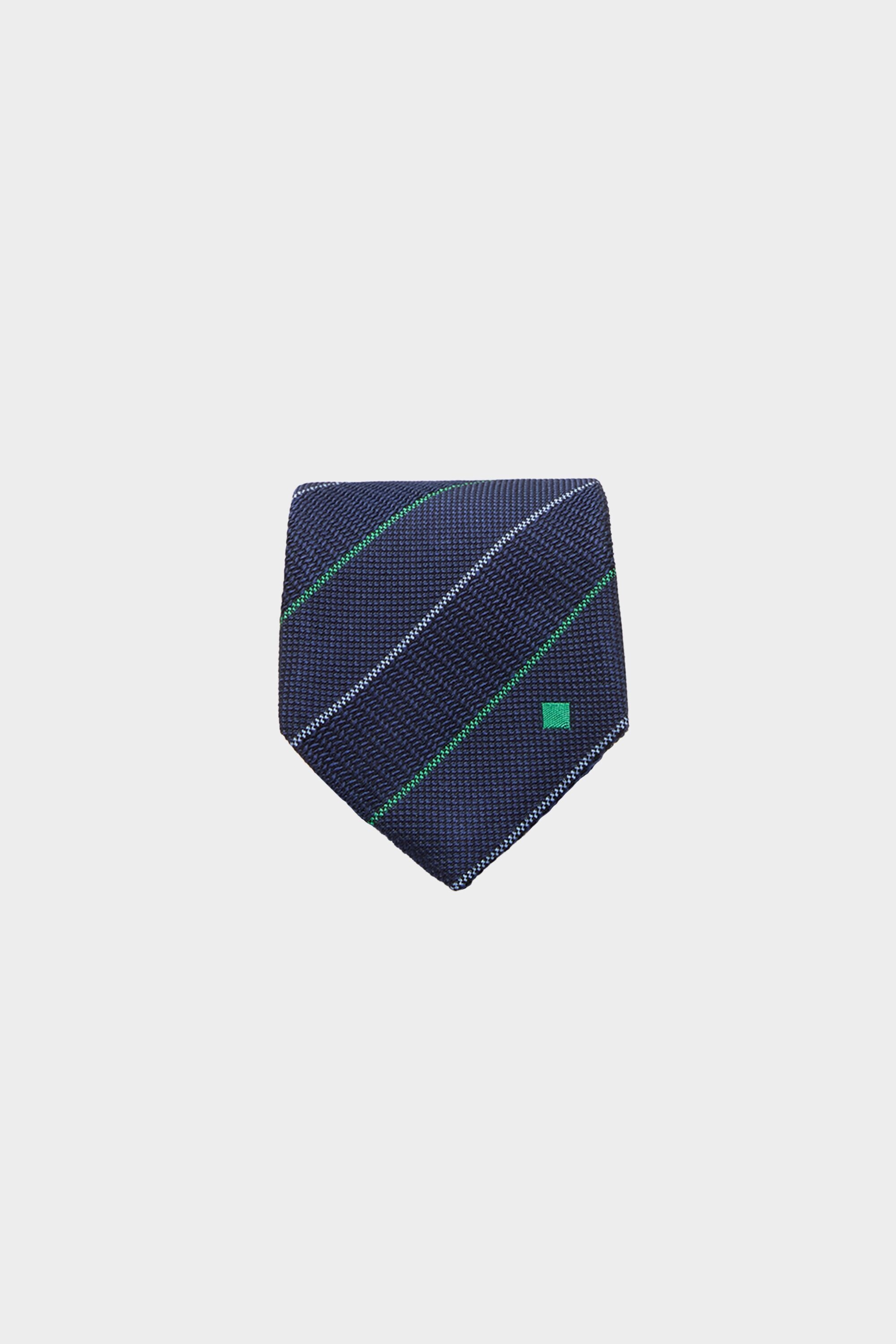 Striped textured silk tie