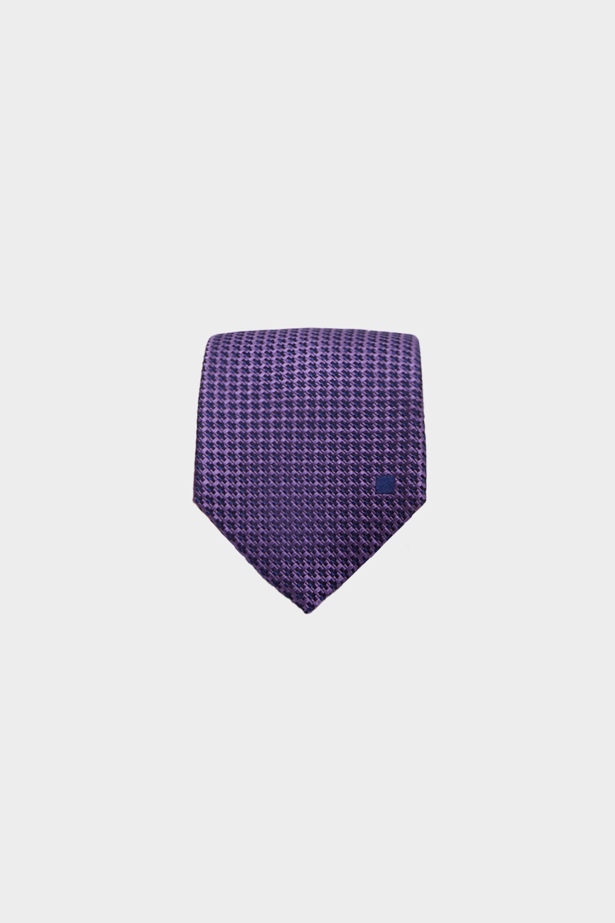 Houndstooth silk tie