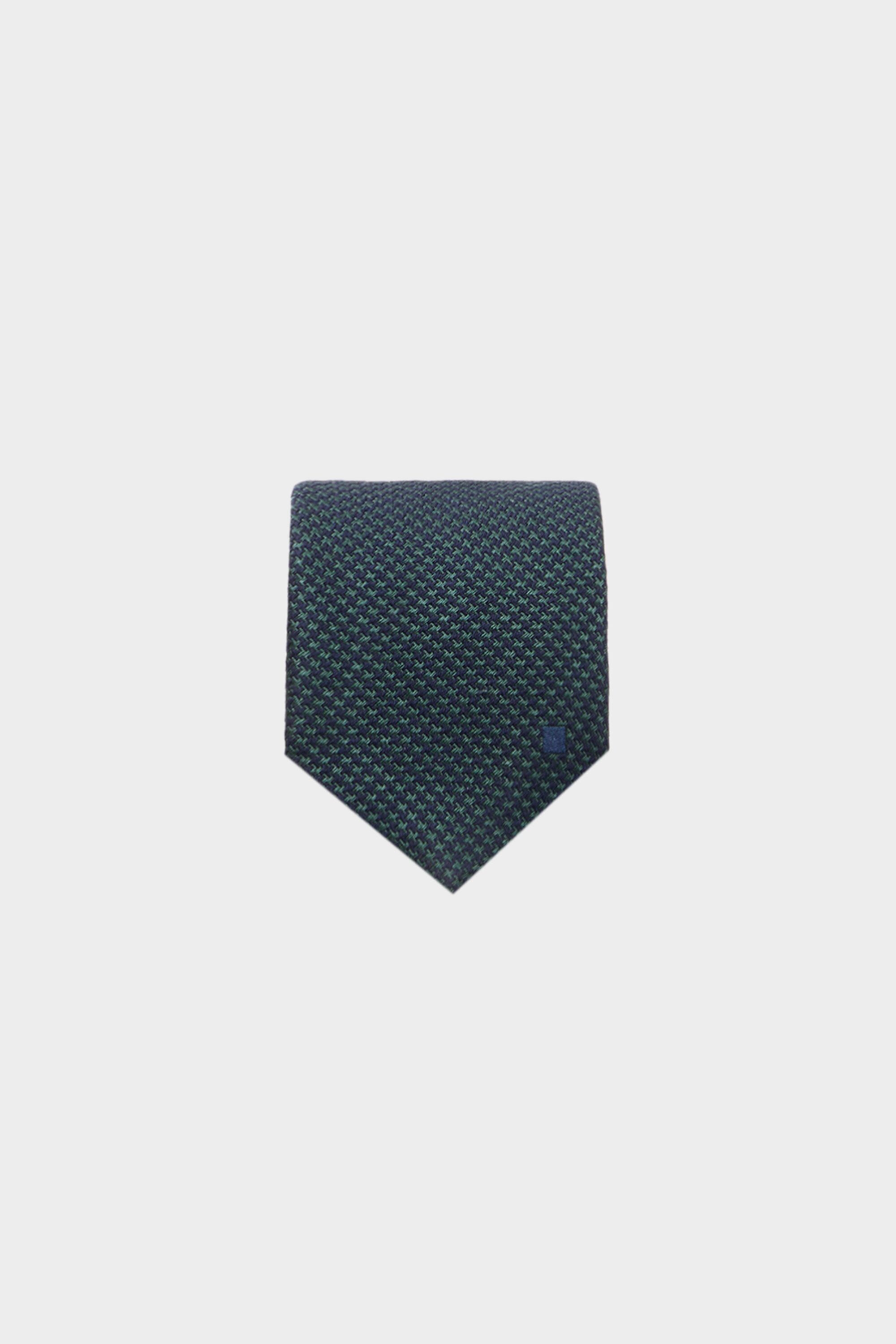 Houndstooth textured silk tie