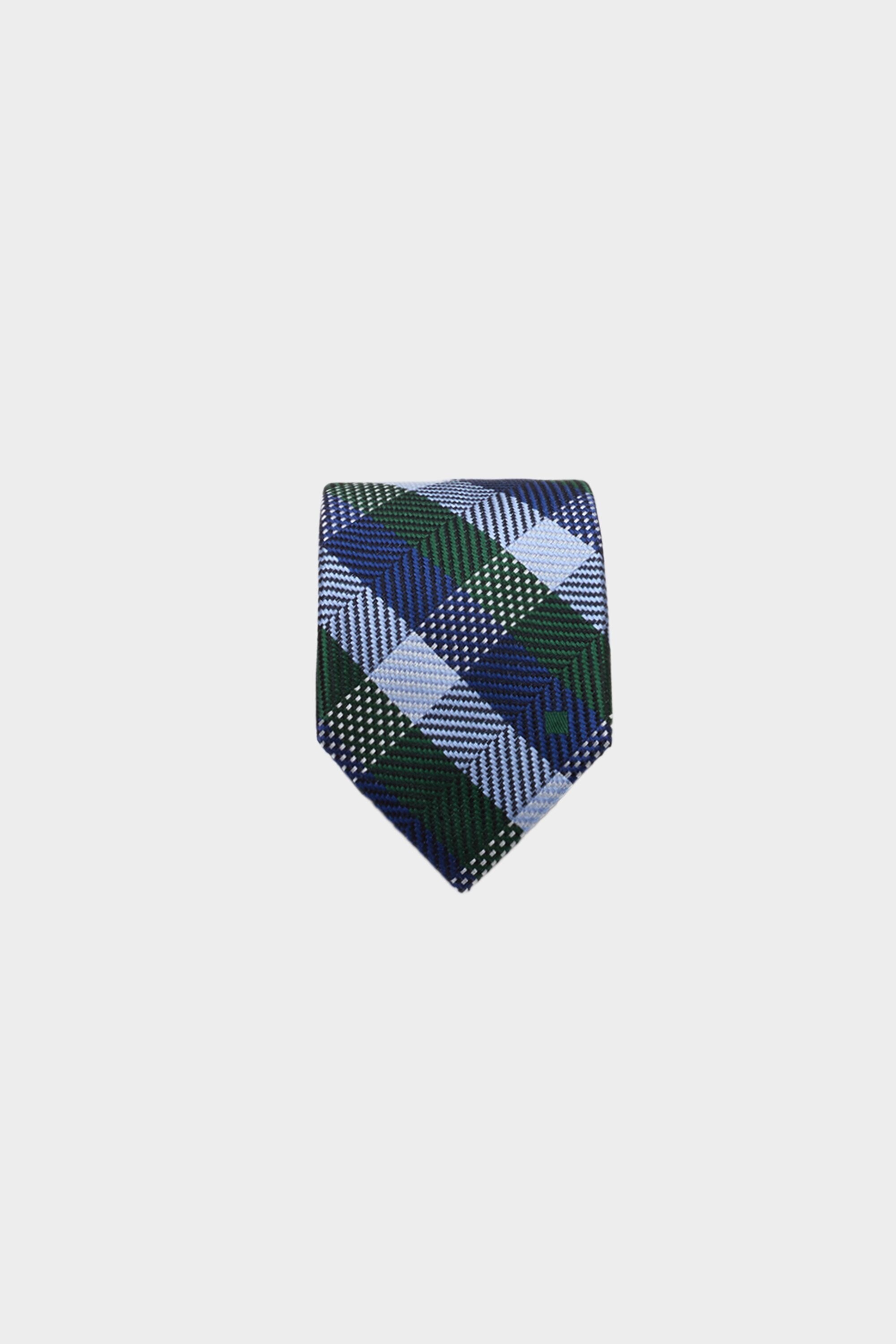 Gingham check silk tie
