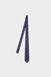 Striped textured silk tie