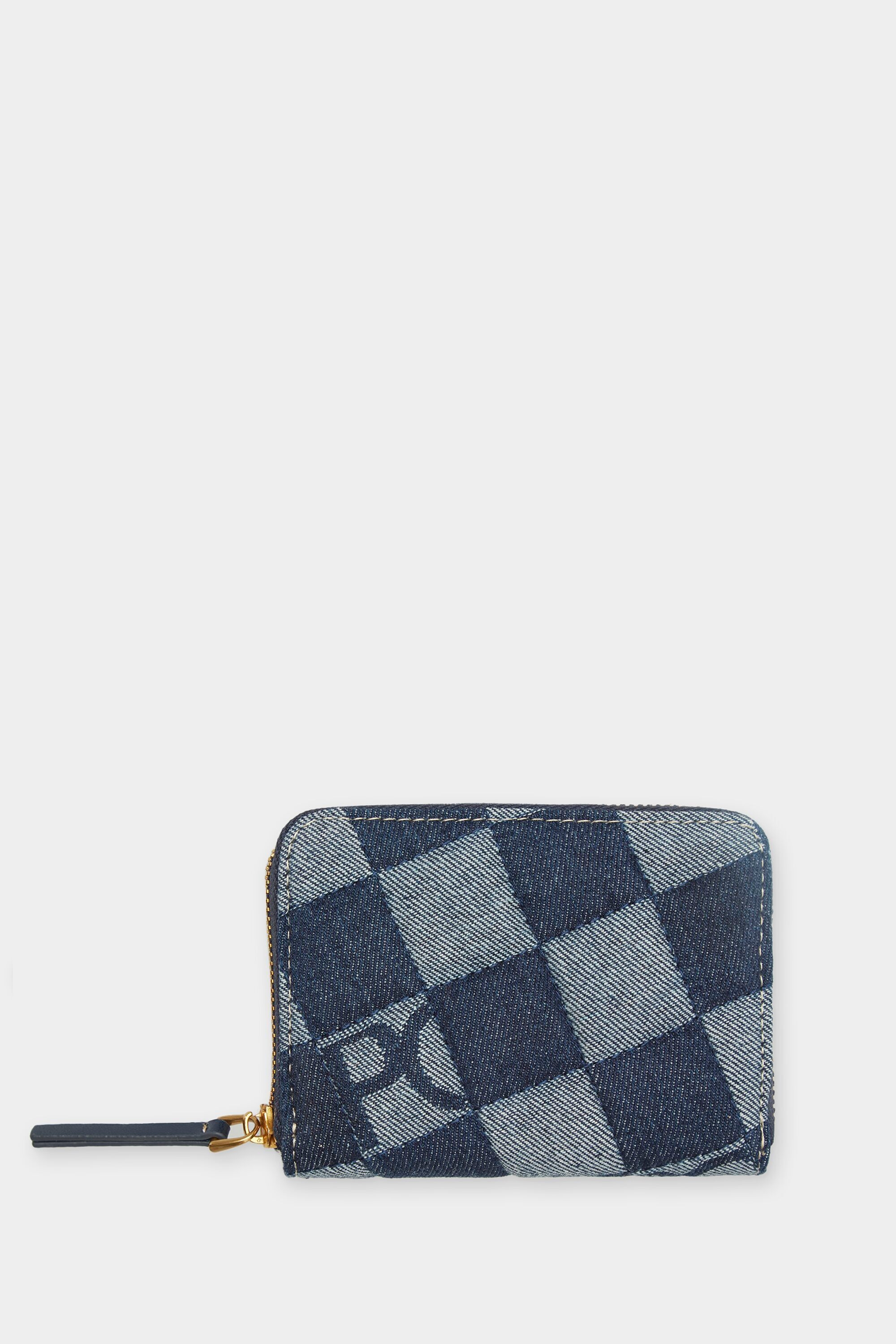 Denim Cubes zipped Japanese wallet