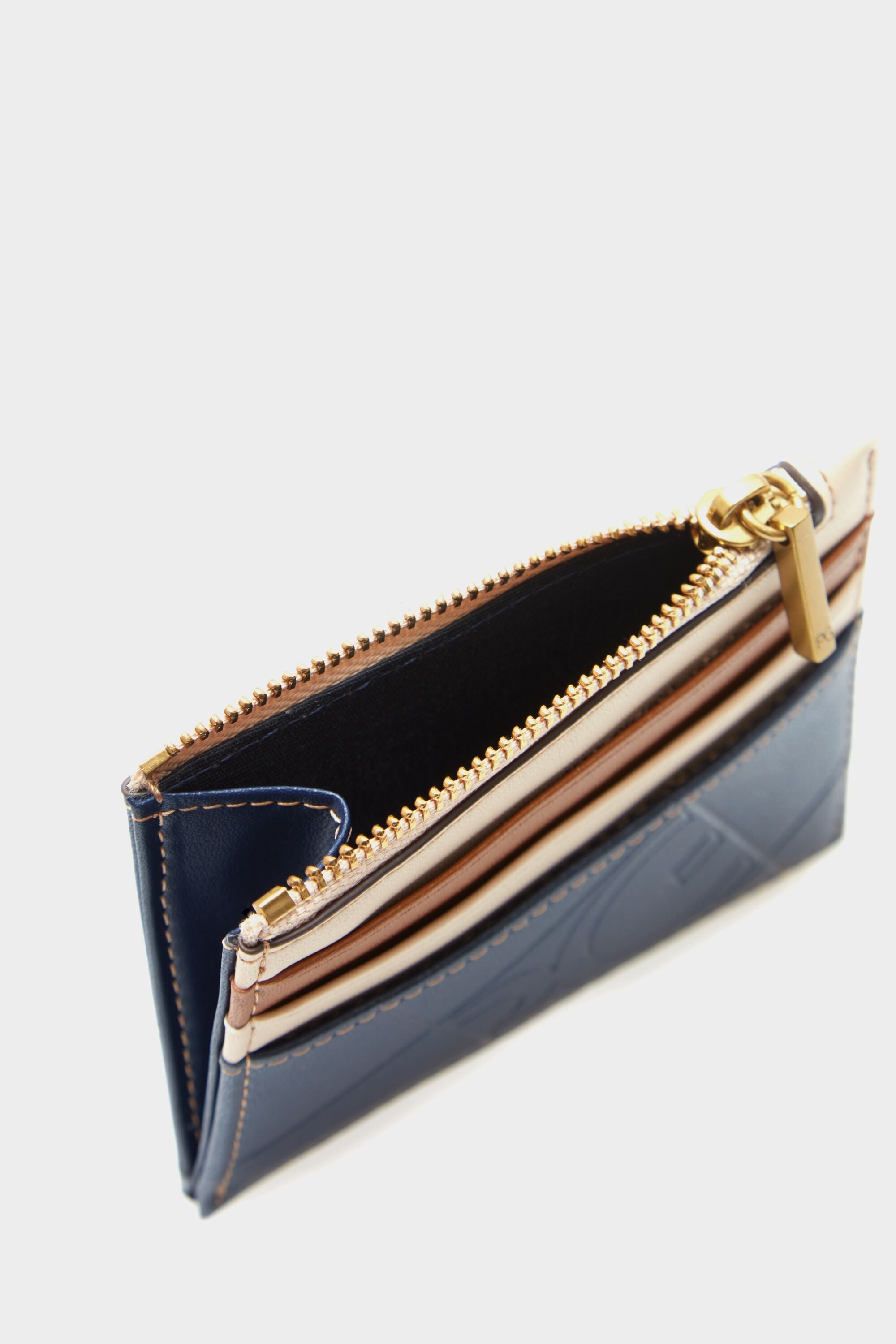 COMBINACION UNICA ZIPPED CARD HOLDER atlantic blue/gardenia