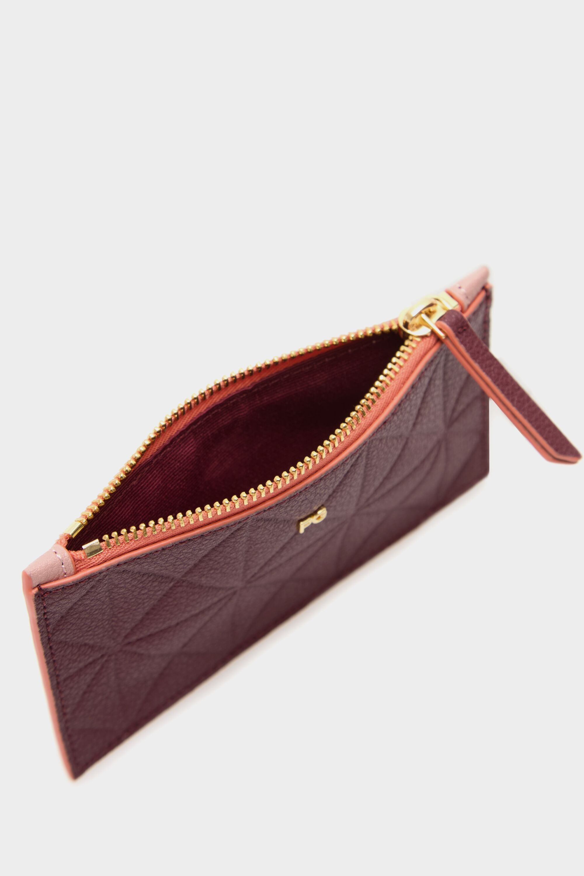 Tándem zipped card holder burgundy - Purificacion Garcia United States