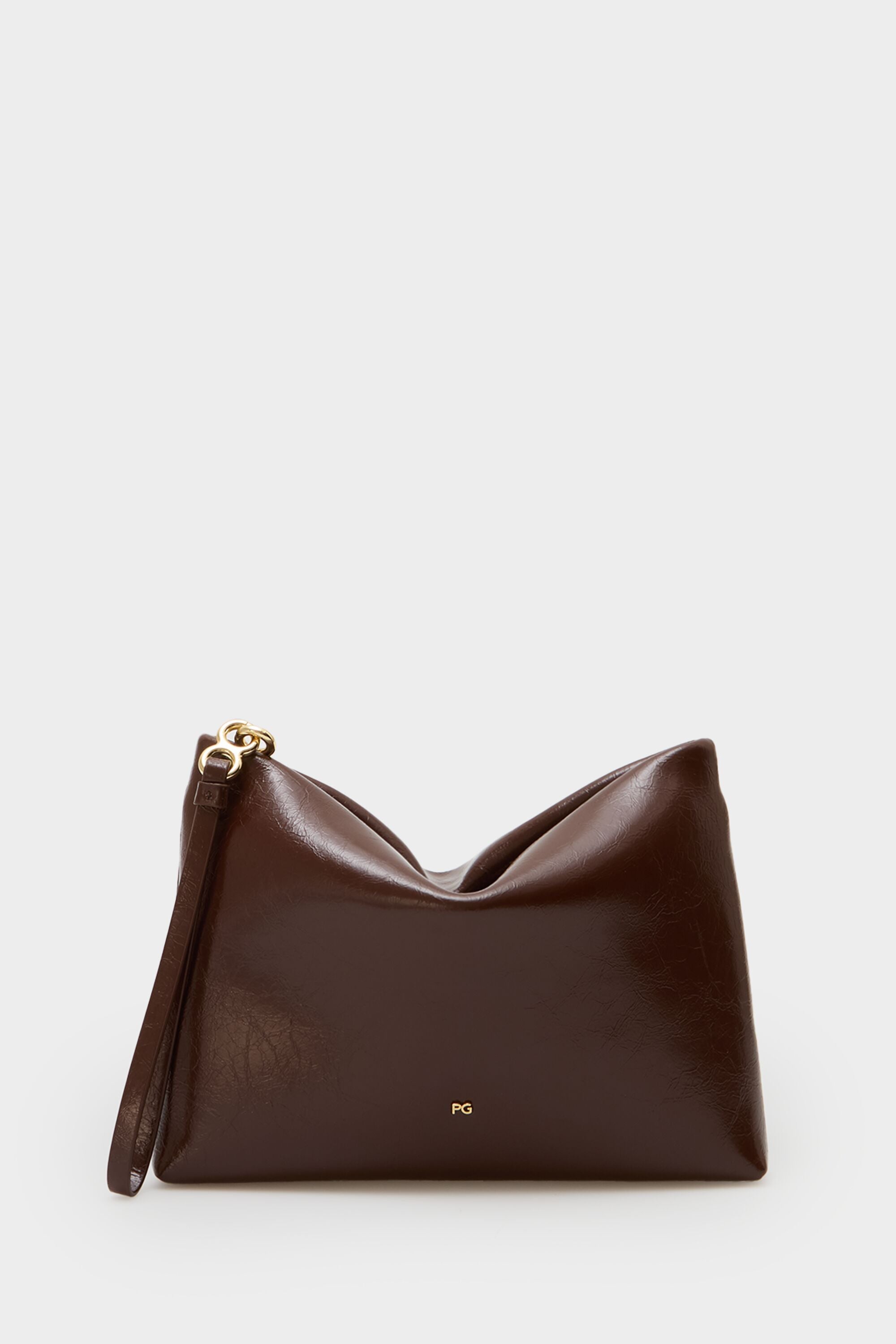 Bizcocho leather medium pouch brown - Purificacion Garcia