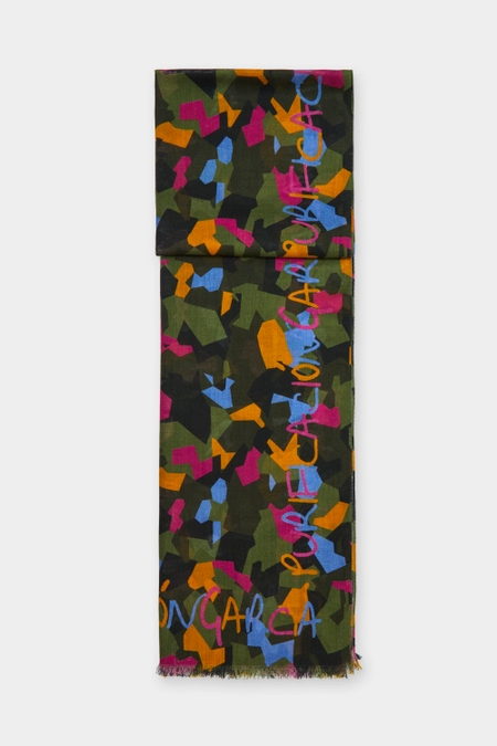 CAMOUFLAGE WOOL SCARF