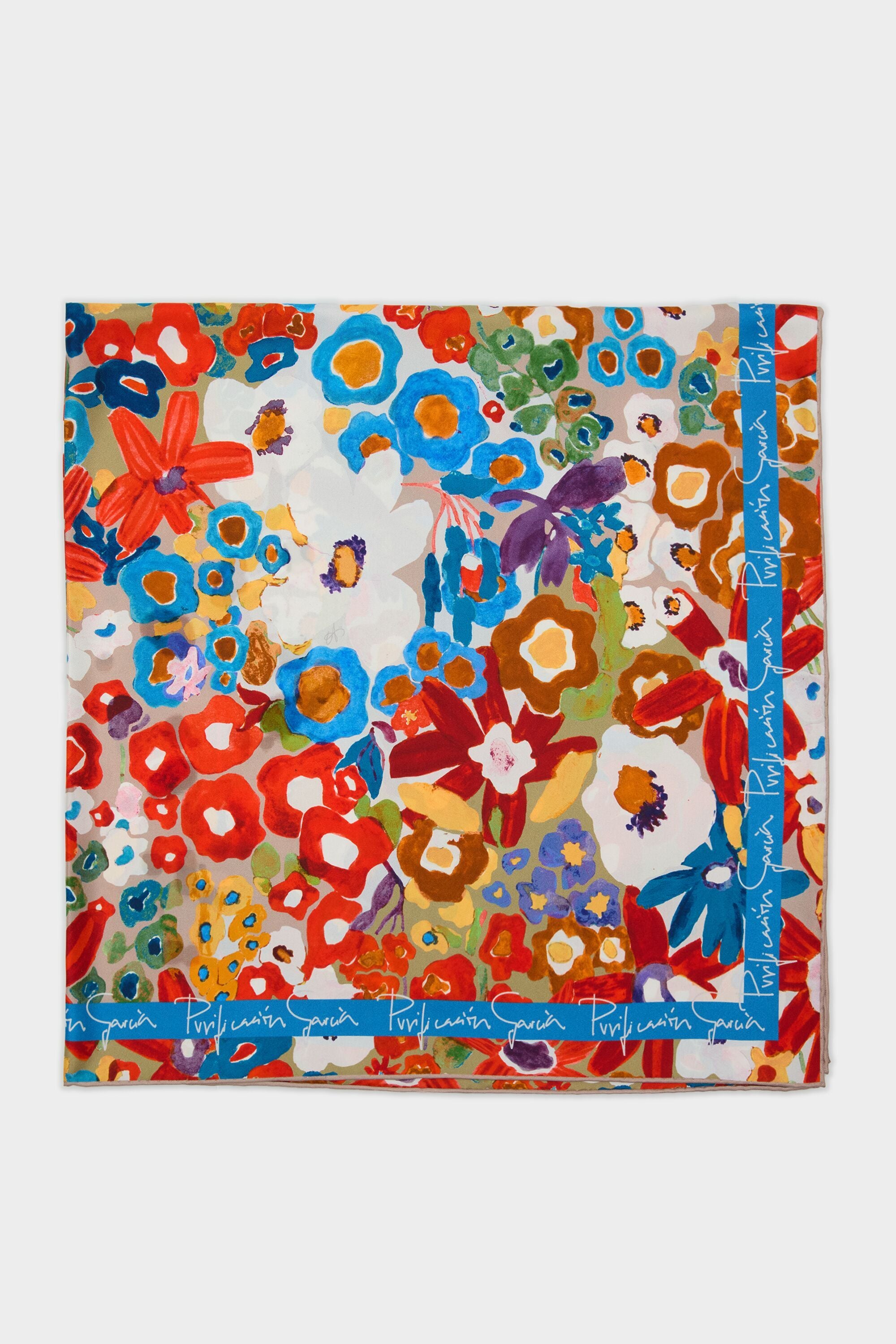 Vivaldi 90 silk scarf red/blue - Purificacion Garcia United