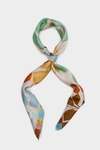 Hojas al cubo 90 silk scarf