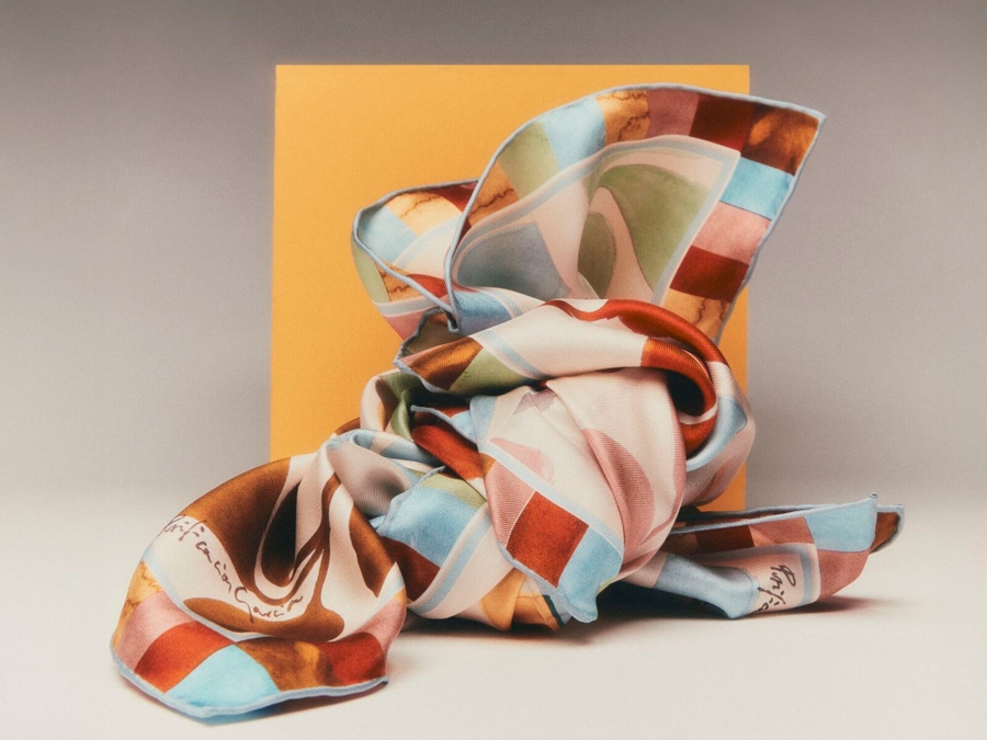 HOJAS AL CUBO 90 SILK SCARF