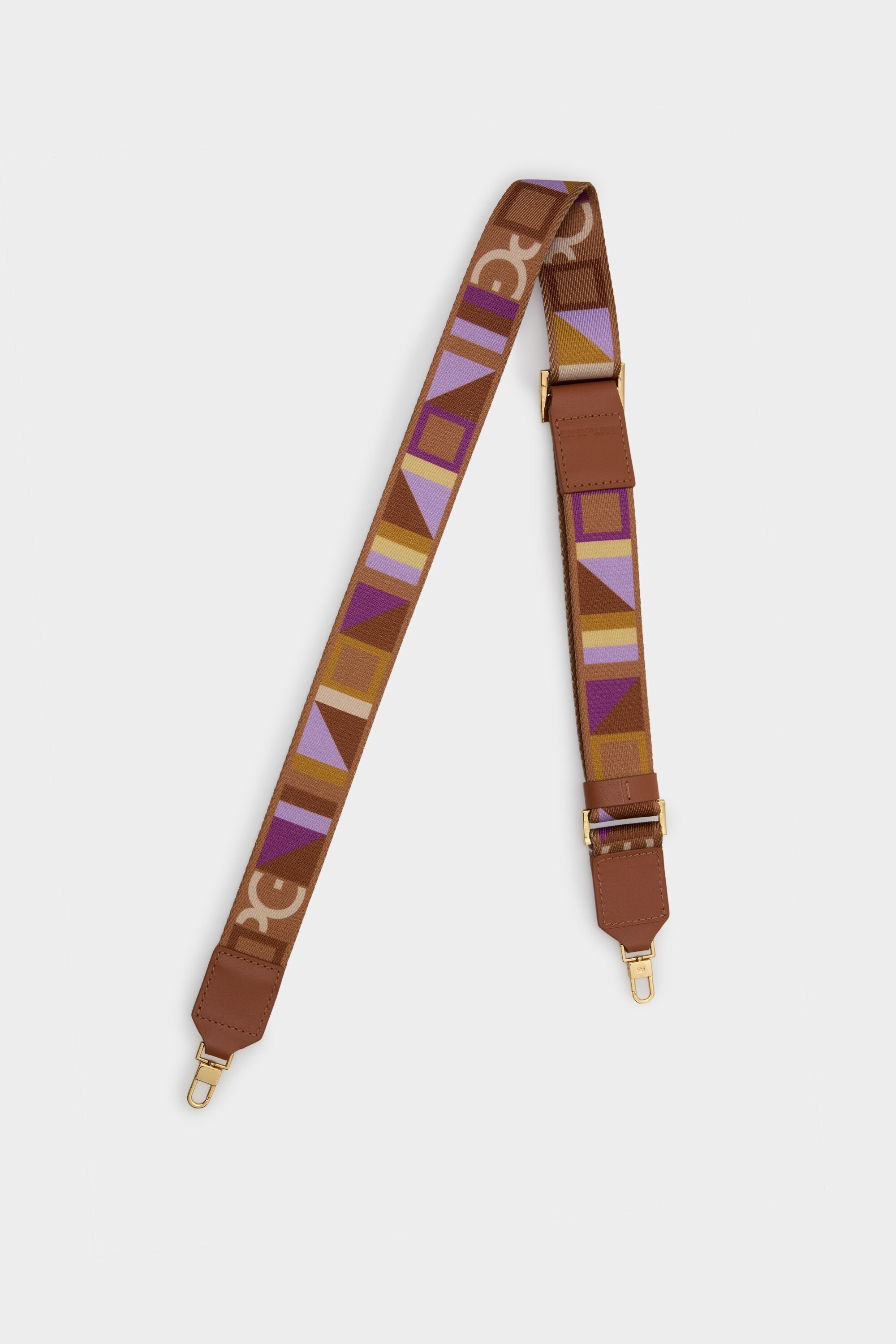 Tándem grosgrain crossbody strap brown/multicolor - Purificacion