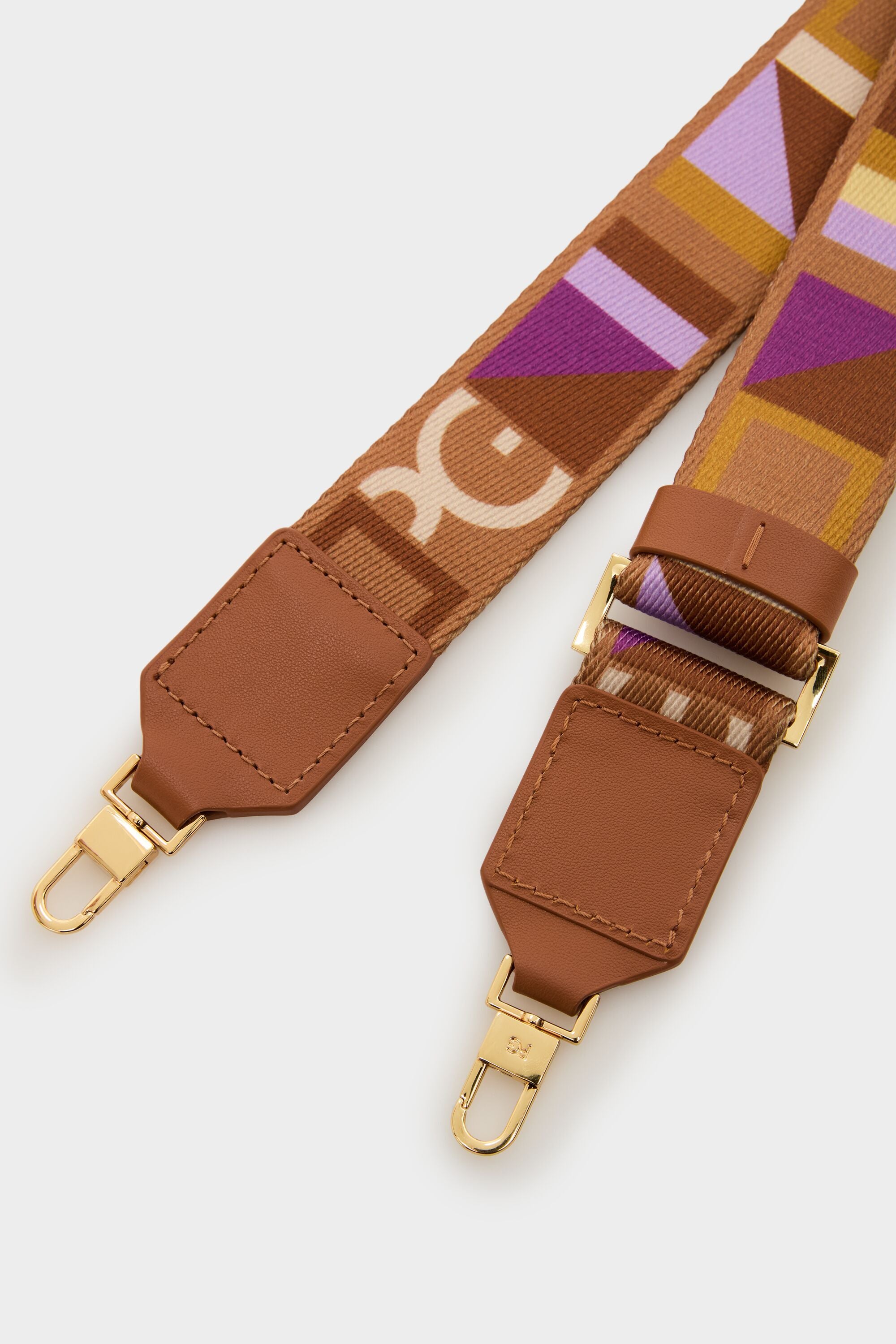 Tándem grosgrain crossbody strap brown/multicolor - Purificacion